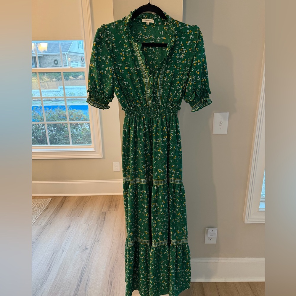 Max Studio Emerald Floral Maxi Dress - Flattering dress for any body type - Picture 4 of 5